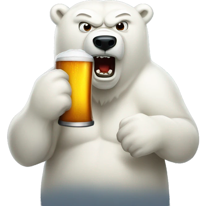 polar bear angry beer emoji
