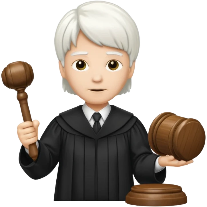 Judge with white wig and gavel emoji