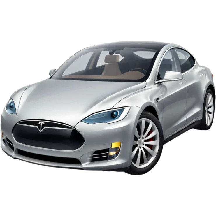 Tesla vehicle parking with sparkles around emoji