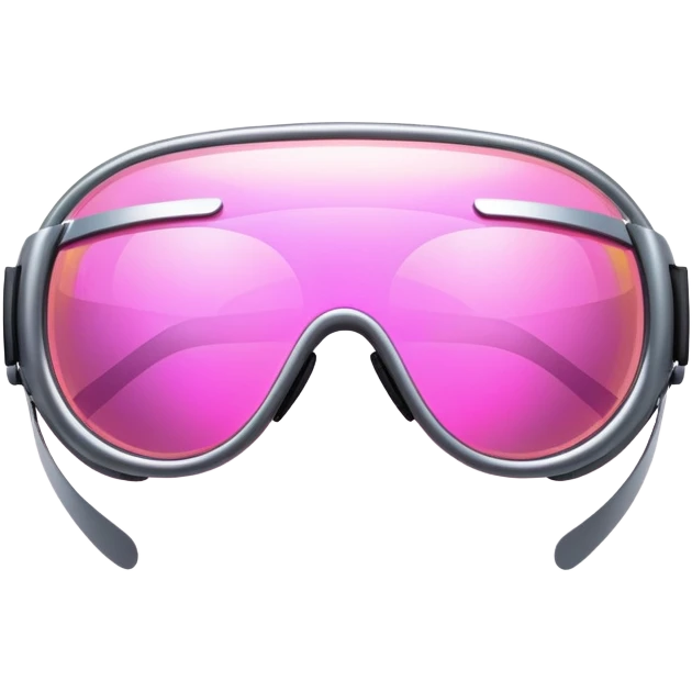futuristic protective glasses with pink holographic lenses, high-tech design emoji