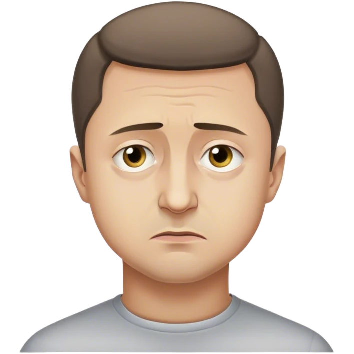 Photorealistic Vladimir Zelensky, sad emoji