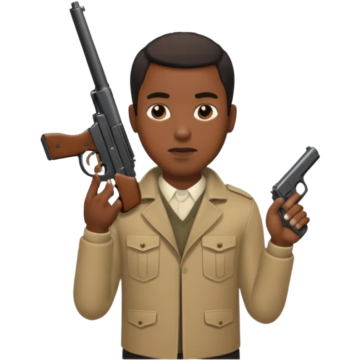 Black man with gun emoji
