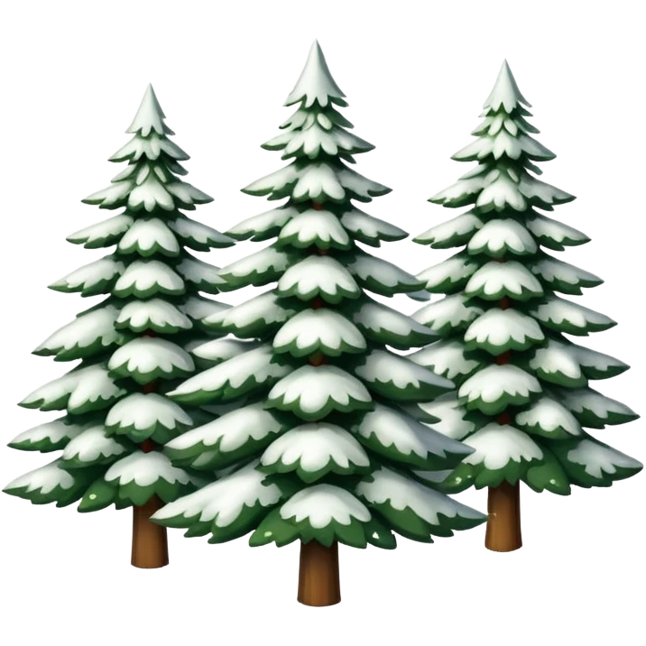 10 Snowy Fraser fir trees emoji