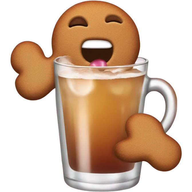 Gingerbread man drinking cosmopolitan  emoji