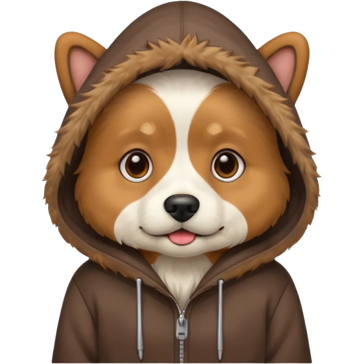 Dog wearing a hoodie emoji