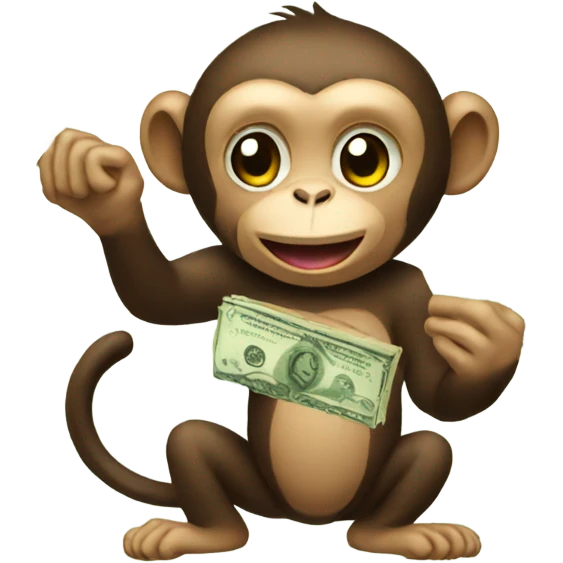 Monkey with money emoji