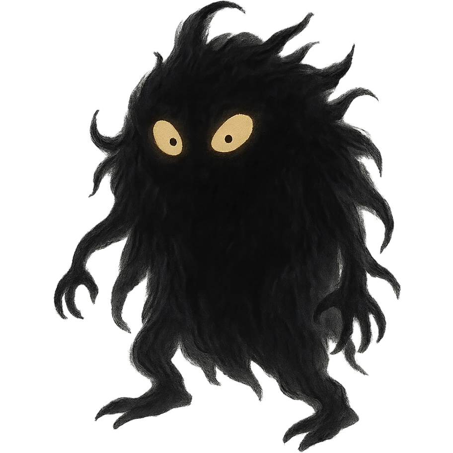 mysterious shadowy monster with glowing eyes emoji