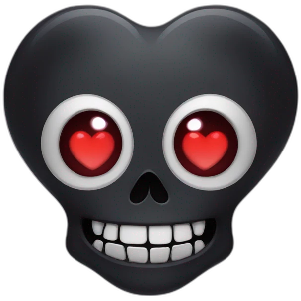 goth skull with heart eyes emoji