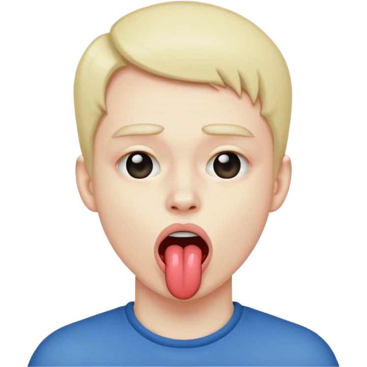 pretending to choke myself with tongue out emoji