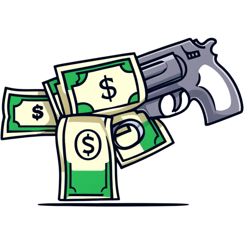 money gun spraying cash emoji