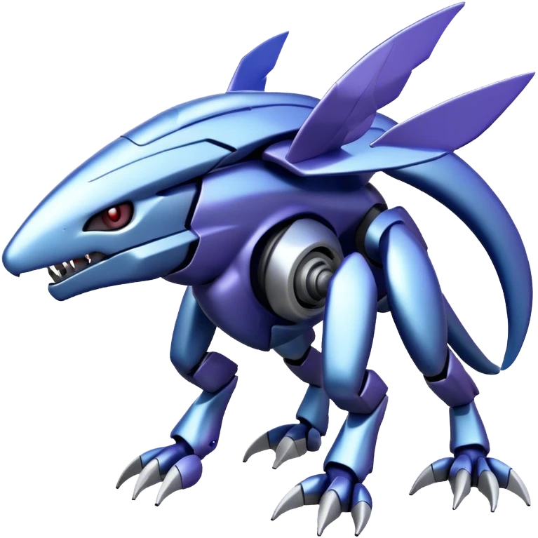 Futuristic Cool Cute Edgy Shiny Legendary Digimon-Genesect-Palkia-hybrid full body emoji