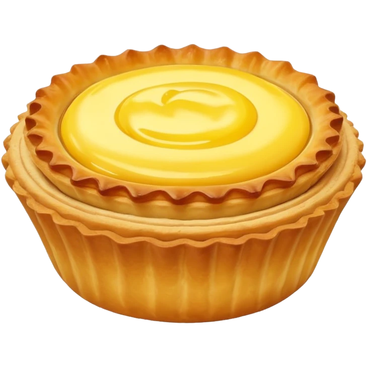 Hong Kong egg tart with flaky crust and yellow custard filling emoji
