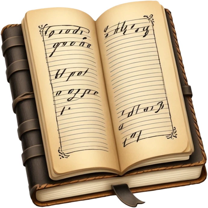 Director Script – bound pages with notes emoji