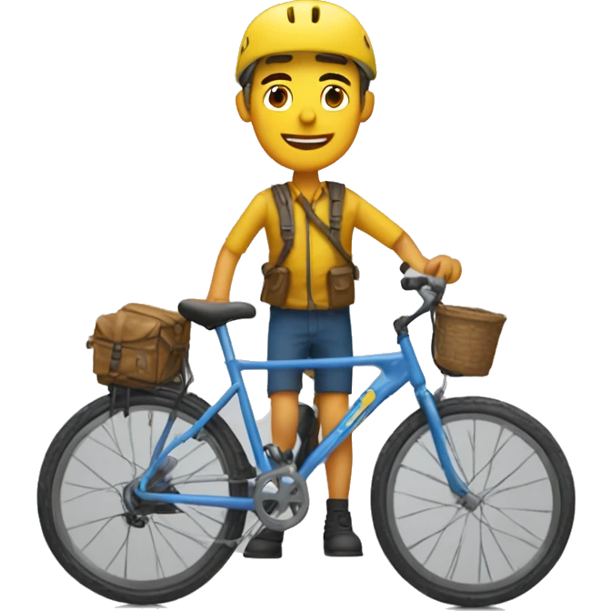 Un chico en bicicleta de montaña  emoji