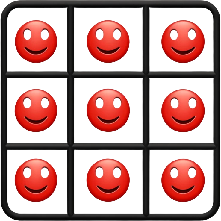 tic tac toe square 3 squares by 3 squares, with no x marks, just plain squares emoji