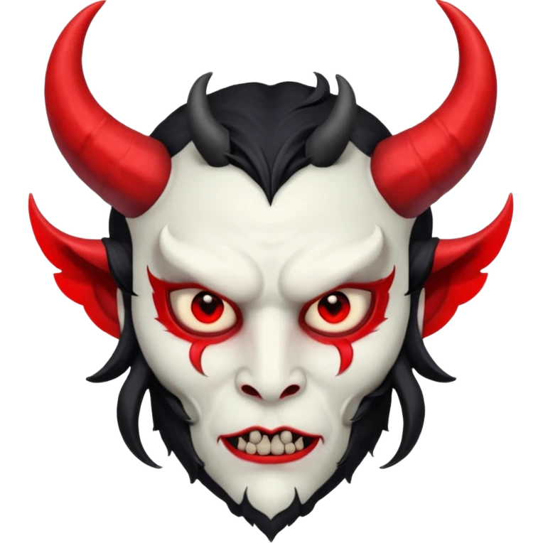 a demon waring an angels mask emoji