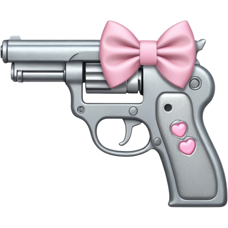 Gun with a light pink bow emoji