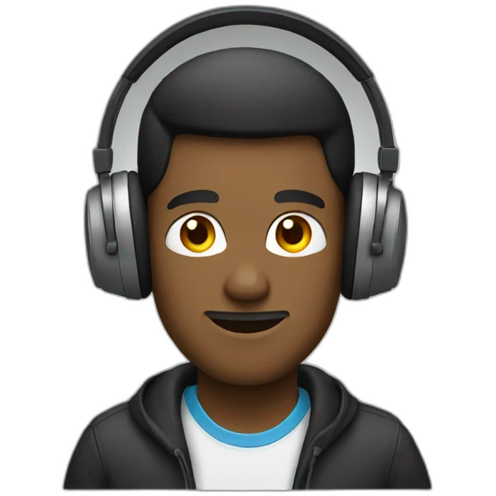 a guy wearing headphones emoji