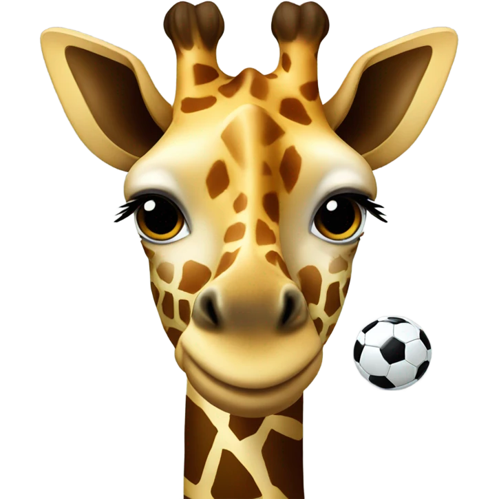 Giraffe with a soccer ball  emoji