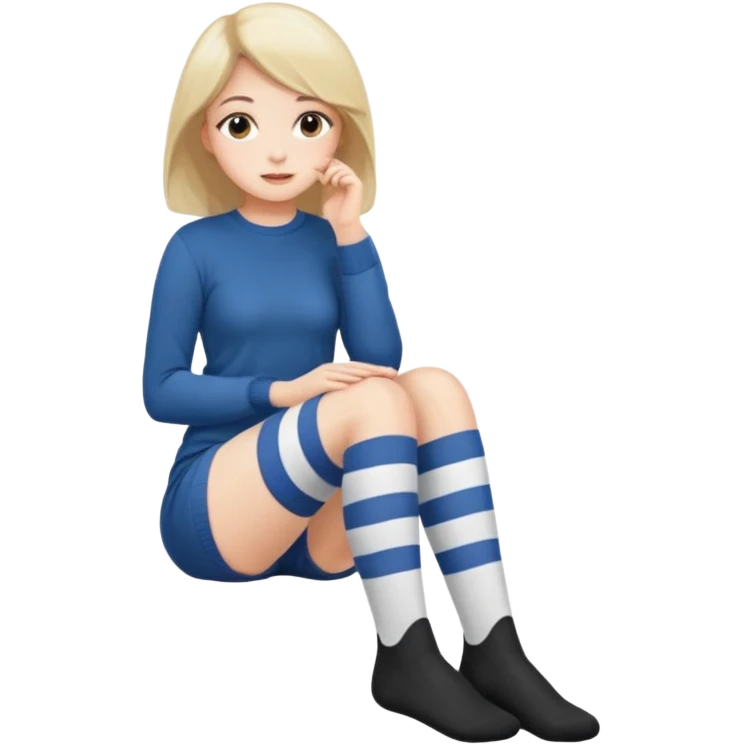 Cute girl thigh high socks sitting legs out  emoji