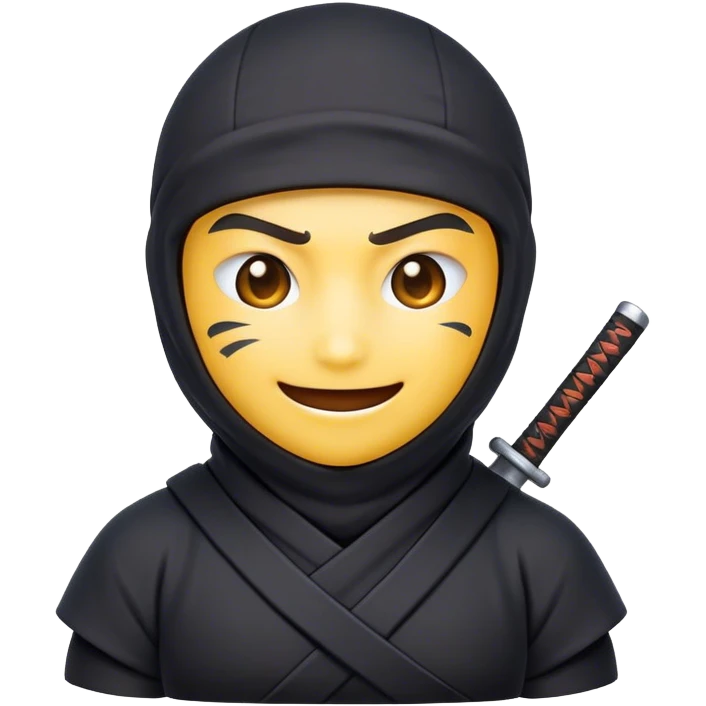 Clash of Clans aesthetic Cheerful Ninja Portrait Emoji, With a bright, confident smile and an alert, relaxed stance, showcasing a streamlined, masked figure with expressive eyes radiating calm determination in natural skin tone, Simplified yet expressive features, highly detailed, glowing with a soft, luminous nocturnal glow, high shine, upbeat and stealthily noble, stylized with an air of modern martial elegance, soft glowing outline, capturing the essence of a cheerful ninja ready for epic covert quests! emoji