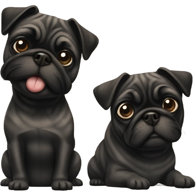 Two black brindle pugs emoji