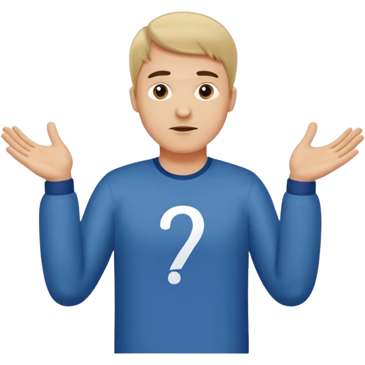 A man shrugging his shoulders with 6 above his left hand and above his right hand 7 emoji