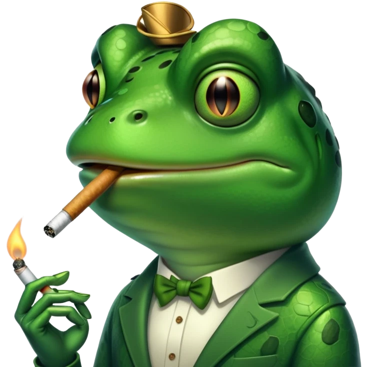 Cool frog guy smoking drugs emoji