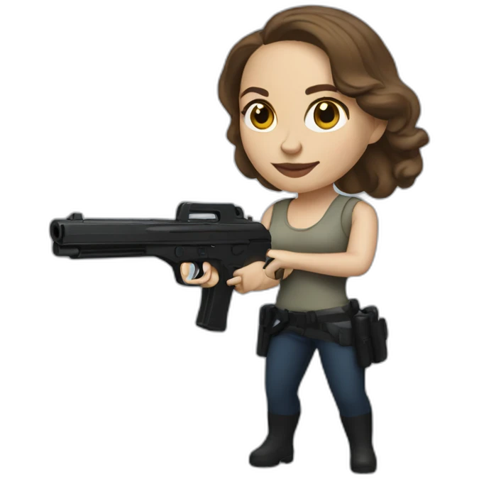 natalie portman with a gun emoji