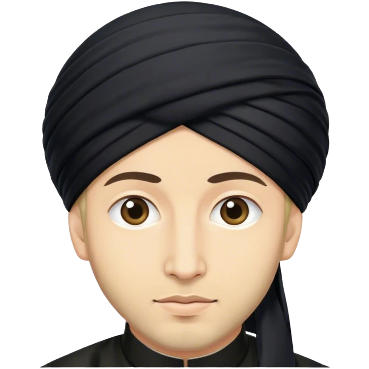 shia muslim scholar with a black turban, make sure the turban doesn't look like a sikh turban emoji