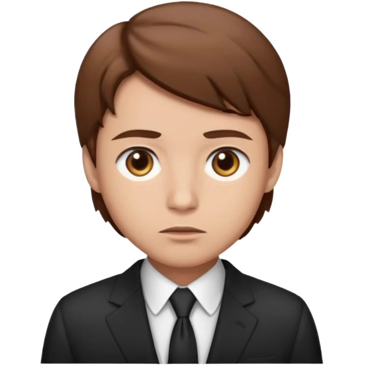 Mach mir einen trader an der börse mit braunen haaren mit einem fragenden blick und mit anzug emoji