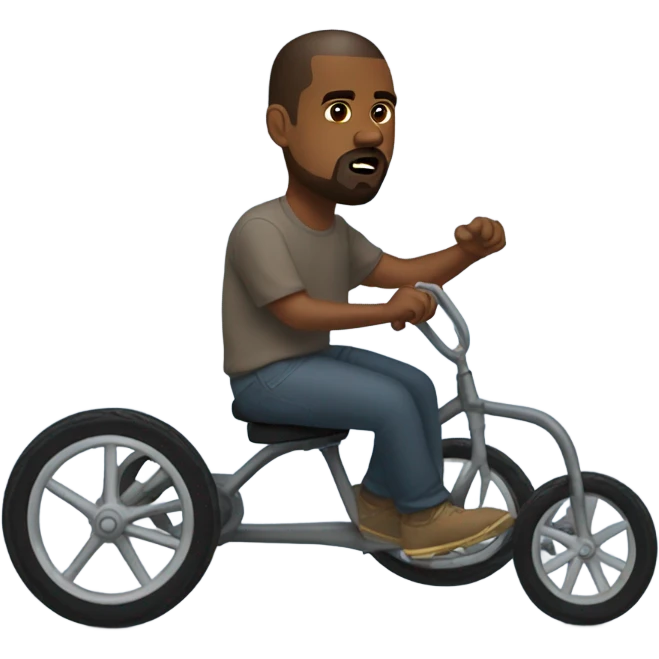 kanye west riding tricycle emoji