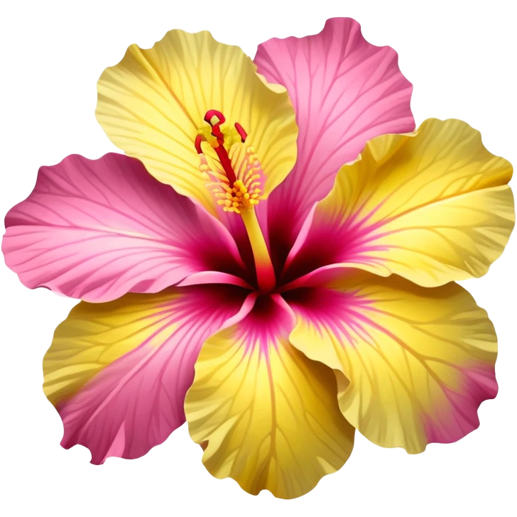 yellow and pink hibiscus flower emoji