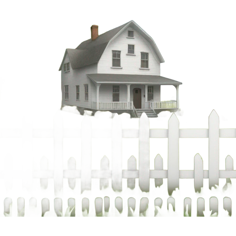 Farmhouse with a white picket fence emoji