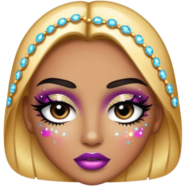 Bedazzled makeup emoji