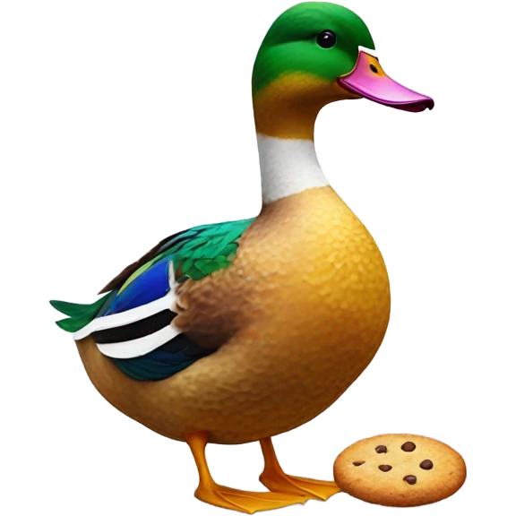 Duck eating cookie emoji