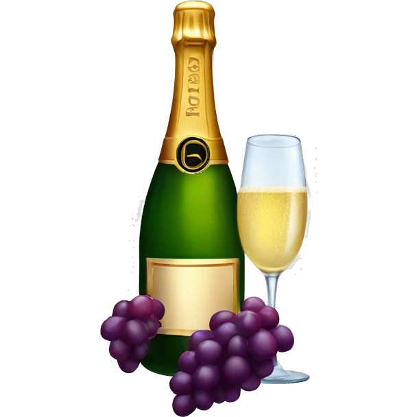 Champagne and grapes emoji