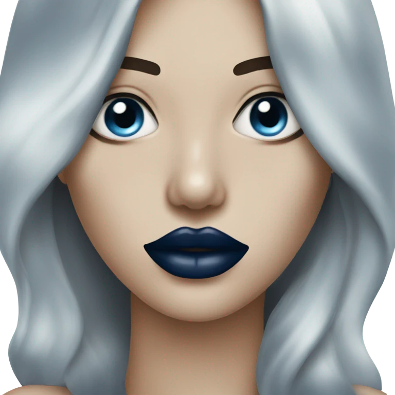 realistic dark blue lips emoji