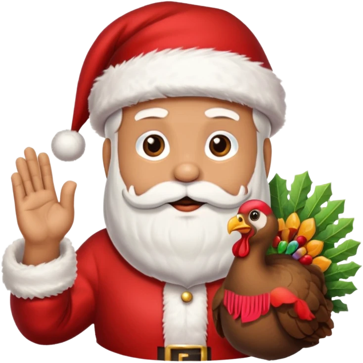 Santa shooting a turkey emoji