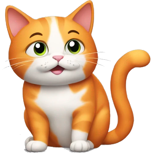 Orange cat having an idea emoji