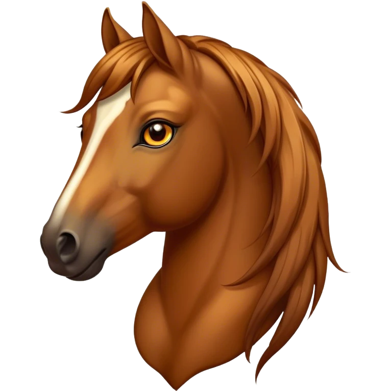 Cinematic Elegant Bay Horse Portrait Emoji, Head held high with a serene, majestic gaze, showcasing a magnificent bay fur with a rich, lustrous sheen, a flowing mane and tail, and radiant amber eyes that exude beauty and grace, Simplified yet majestically refined features, highly detailed, glowing with a soft, ethereal light, high shine, poised and breathtaking, stylized with an air of pure elegance, capturing the essence of a stunning and graceful steed, so beautiful it feels like it could gallop out of the screen with effortless charm! emoji