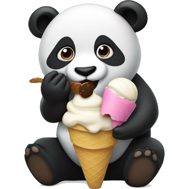 Panda eating ice cream emoji