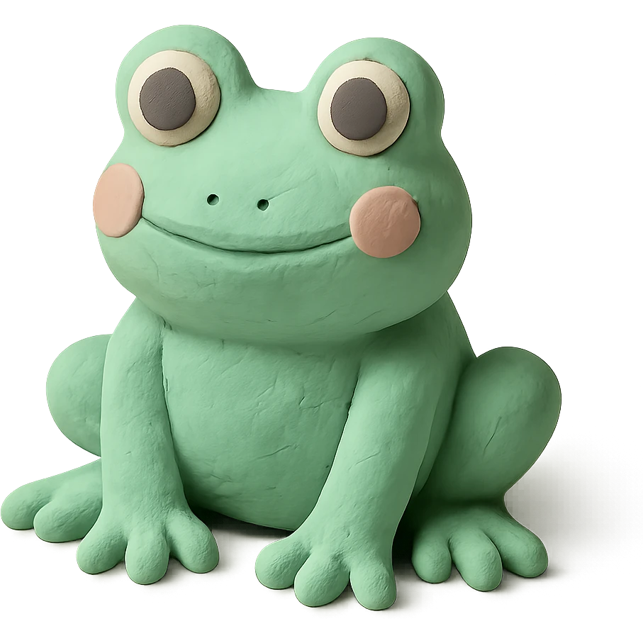 frog in claymation style with pastel colors emoji