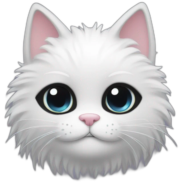 a fluffy black cat with a white face and paws emoji