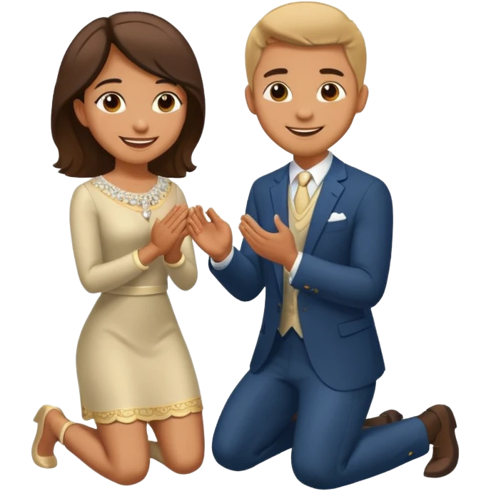 man kneeling and asking for marriage emoji