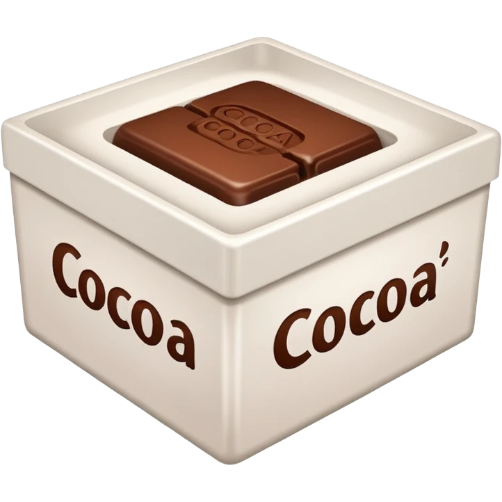 A white box with the inscription cocoa emoji