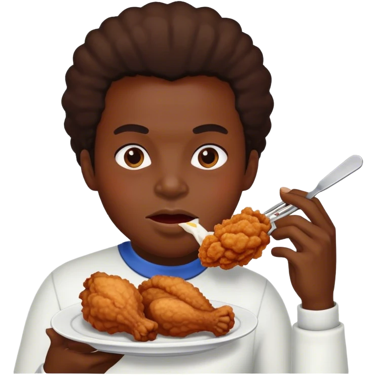 Black person eating chicken  emoji