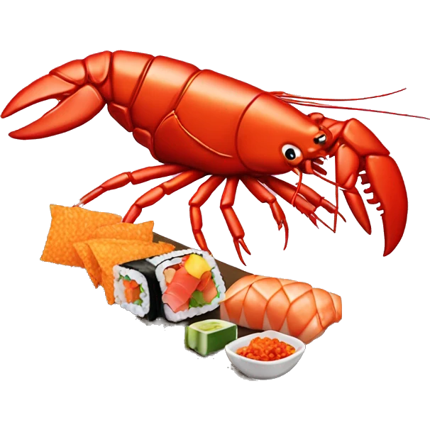 lobster eating sushi with doritos  emoji