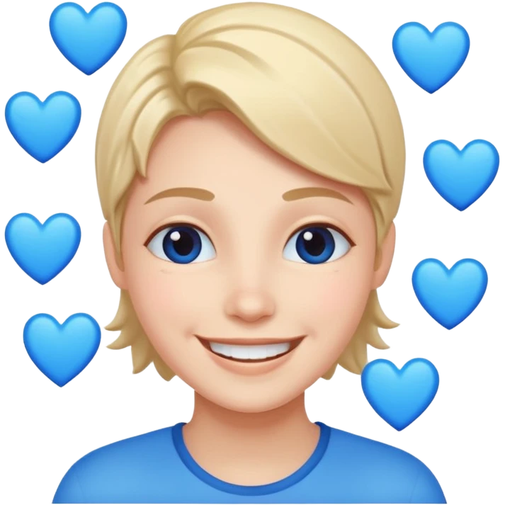Head 🥰of love with blue hearts emoji