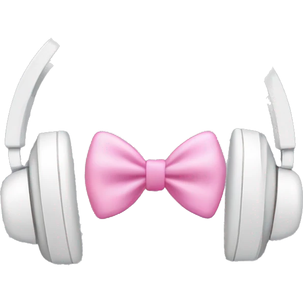 White headset with cute pink bows  emoji